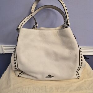Coach White Leather Tote Bag
